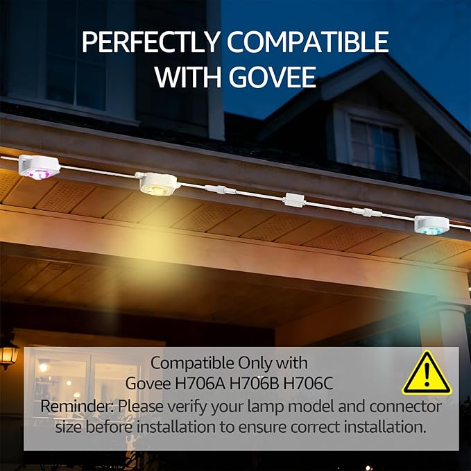 Driver Module Signal Booster for Govee Permanent Outdoor Lights Pro 100ft 150ft 200ft Compatible Only with Govee H706A H706B H706CVoltage Transformer Supports Up to 200 Feet