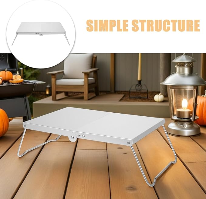 Ciieeo 2pcs Ultralight Aluminum Mini Folding Camping Tables Portable Backpacking Picnic and Study Desks for Outdoor Beach Dorm Room and ’ Activities