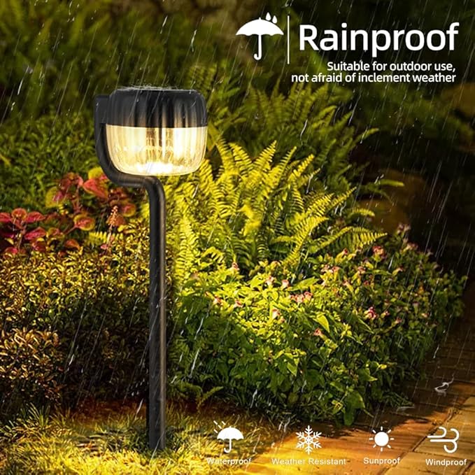 Outdoor Solar Pathway Lights IP64 Waterproof Solar Powered Landscape Spot Light 2 Pack Solar Decoration Garden Lights for YardPorchWalkwayDriveway