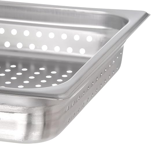 Carlisle FoodService Products DuraPan Perforated Food Pan Full Size Stainless Steel Container for Storing and Serving Food in Commercial Kitchen 10.4 Qt 6 Count