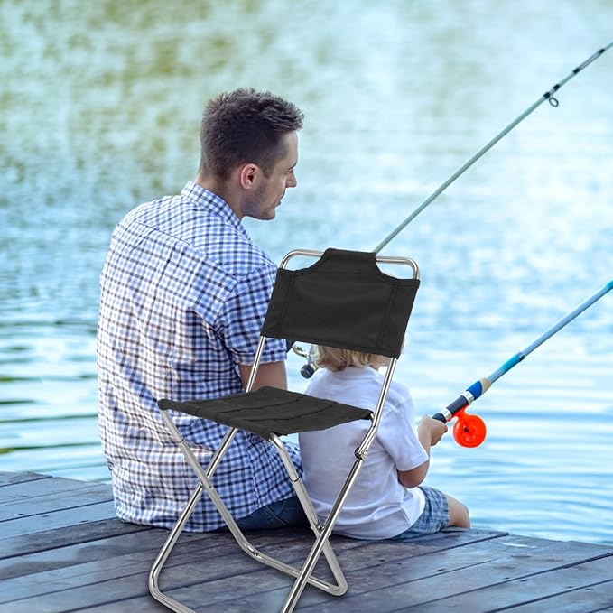 GANAZONO Fishing Folding Chair Folding Beach Chair Collapsing Stool Pliante Dos Door Camping Accessories Picnic Chairs Folding Fisherman Chair Portable Seat Camping Folding Chair Polyester