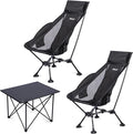 WildCall 2 High Back Camping Chair and 1 Ultralight Camping Table Ultralight Compact for Adults Outdoor Camping Backpacking Hiking