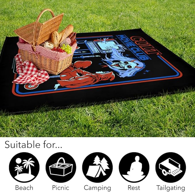 LOGOVISION Steven Rhodes Cult Movie Club Outdoor Blanket for Picnic Beach Camping Park Tailgate 50x60
