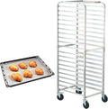 VEVOR Bun Pan Rack 20-Tier Commercial Bakery Racks with Brake Wheels Aluminum Racking Trolley Storage for Half &amp Full Sheet Speed Rack For Kitchen Home Bread Baking Equipment 26L x 20.4W x