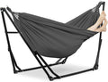 GDY Hammock Chair with Stand 550 lb Capacity Easy Set Up with Carrying Bag Portable for Travel/Backpacking/Beach/Backyard Grey.