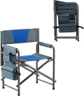 2 Folding Padded Camping Chair Portable Outdoor Chair with Storage Bag armrests and Anti Slip feet Suitable for Beaches backyards barbecues picnics and terraces. (1 Blue)