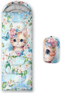 Kids Sleeping Bag for Boys GirlsCartoon Blue Unicorn Print-Lightweight Warm Portable Outdoor Indoor-Waterproof Cold Weather Resistant Sleeping Bag for Camping Hiking