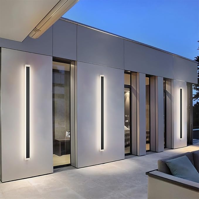 56In Long Outdoor Wall Light 4000K Dimmable IP65 Waterproof Linear Outdoor Light Modern Exterior Wall Lighting for Porch House
