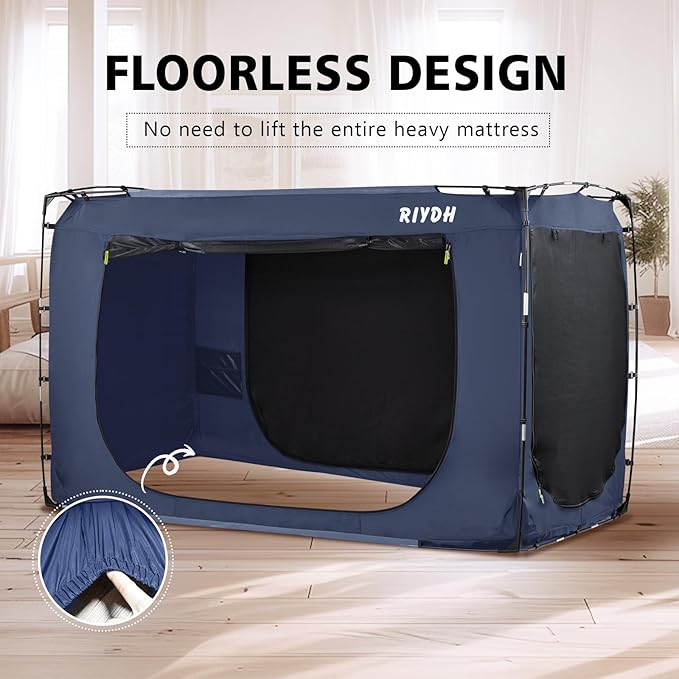 Bed Tent Bed Canopy King Size Tents for Adult and Kids- Original Design Portable Dream Tent Indoor Sleeping Tents 80% Blackout with 3 Doors Breathable Big