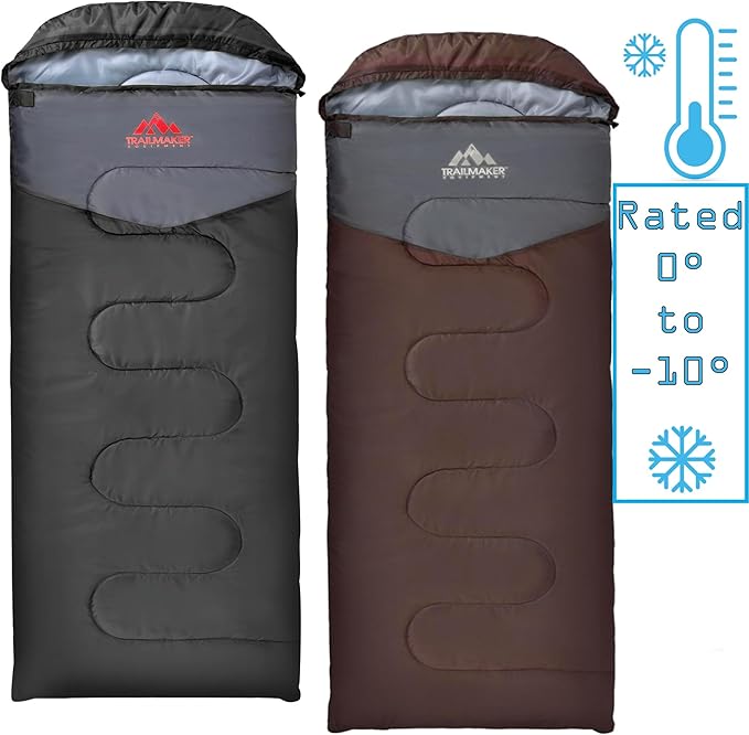 10 Pack Bulk Mummy Sleeping Bags for Adults Cold Weather 0 Degree Backpacking Camping Hooded Sleeping Bags for Homeless Adults Scouts Indoors Outdoors