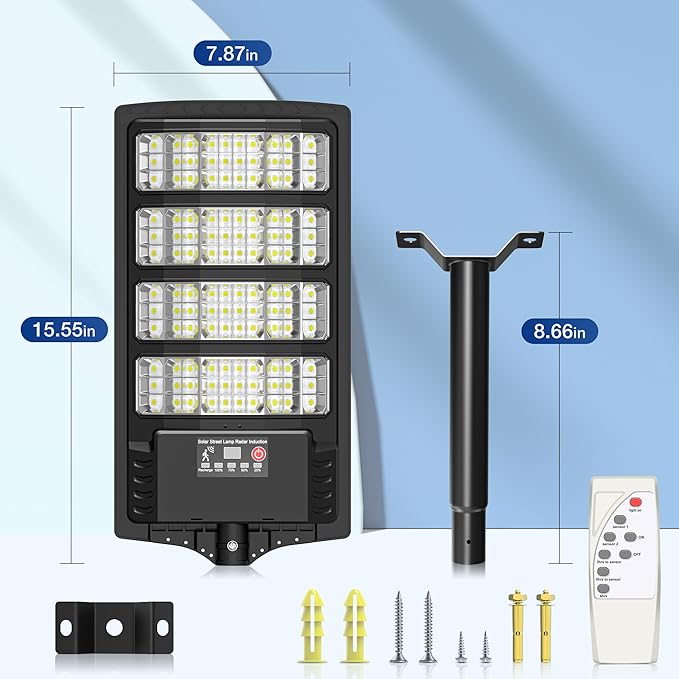 Solar Lights Outdoor Solar Street Lights Outdoor Dusk to Dawn with Motion Sensor &amp Remote Control Wide Angle Solar Flood Lights Outdoor IP67 Waterproof for Parking Lot Yard &amp Driveway (4PAC