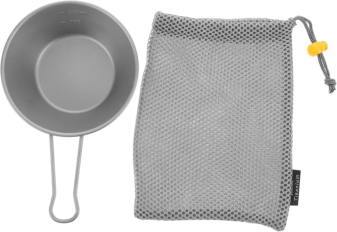 Unomor Portable Camping Bowl Titanium Outdoor Titanium Camping Bowl Camp Dishes for Hiking Picnic and Outdoor Dining