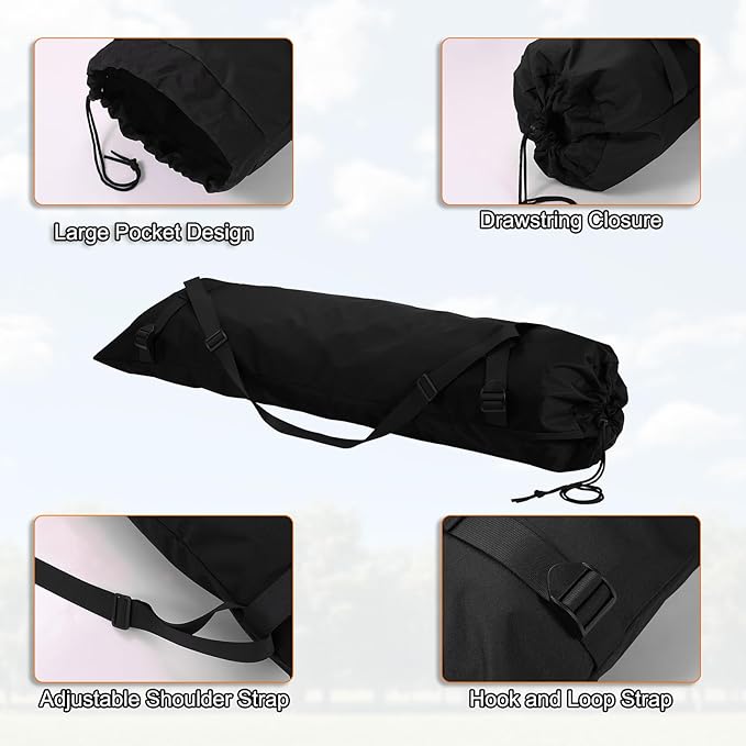 HARFINGTON Camping Chair Replacement Bag 48 Folding Chair Carry Bag Oxford Cloth Storage Tent Bag with Shoulder Strap for Travel Outdoor Camping Sports Black