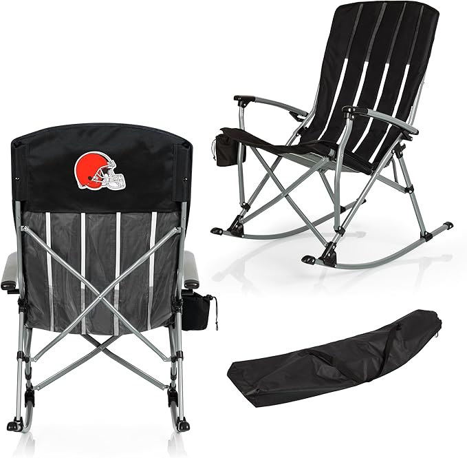 Picnic TIME NFL Unisex-Adult NFL Outdoor Rocking Camp Chair XL Heavy Duty Camping Chair for Adults