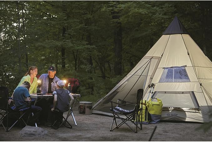 Guide Gear Camping Teepee Tent for Adults Outdoor Waterproof Family 8 Person 18' x 18'