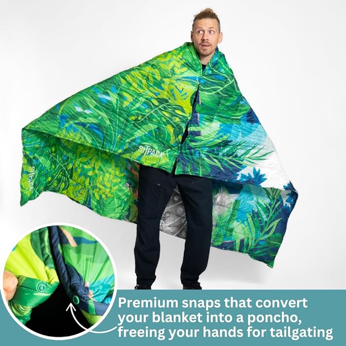 Sitpack Thermal Blanket - Lightweight Packable Puffy Waterproof and Packable Camping Blanket for Travel Beach Hammock and Outdoor Use