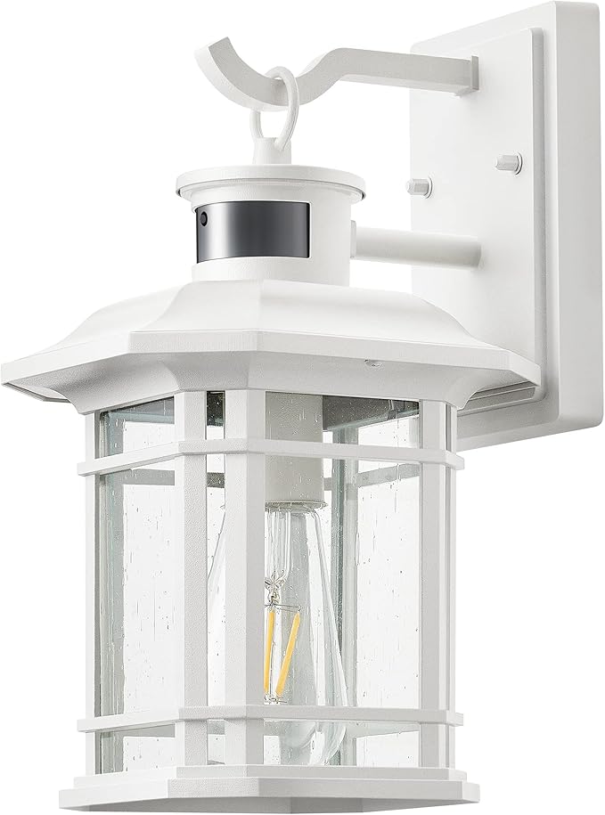 VIANIS Outdoor Motion Lights for House 2-Pack Dusk to Dawn Outdoor Lanterns for Front Porch Waterproof Anti-Rust Aluminum Exterior Wall Sconce with Tempered Water Glass for Garage Entrance Entryway