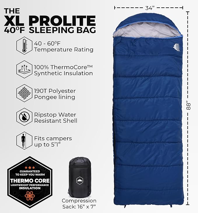 Tough Outdoors Sleeping Bags for Adults &amp Kids Sleeping Bags Girls Boys Teens - Camping Sleeping Bag for Backpacking- Cold Warm Weather &amp Summer Sleeping Bag - Lightweight Waterproof Compact S