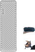 Single Inflatable Sleeping Mat 20D Nylon Lightweight Air Bed for Adults Air Mattress with Storage Bag for Camping Ultralight Backpacking Hiking Traveling &amp Outdoor Activities (Silver L)