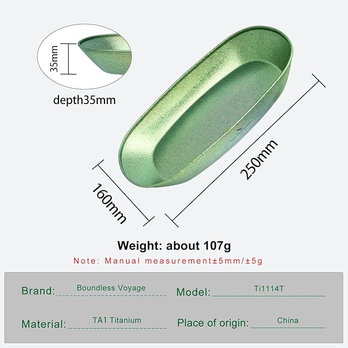 iBasingo Titanium Camping Plates 10 / 9 Lightweight Portable Metal Service Dishes Outdoor indoor Single-layer Durable Bread Dessert Vegetables Fruit Chips Dinnerware (Green Ti1114T-L)