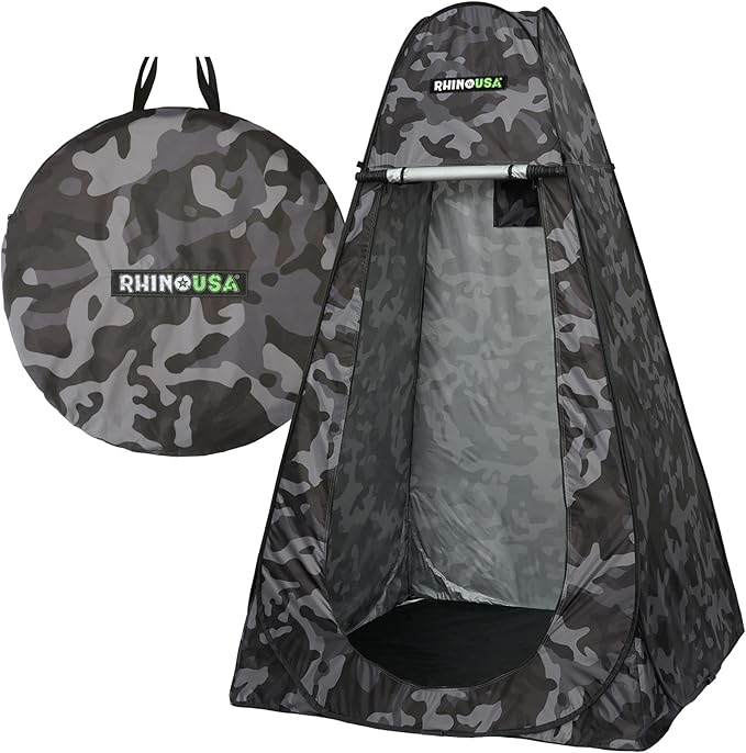 Rhino USA Portable Pop Up Privacy Changing Tent - Ultimate Outdoor Camping Shower Camp Toilet Rain Shelter for Beach and Camping - Lightweight and Sturdy Instant Setup While On-The-Go