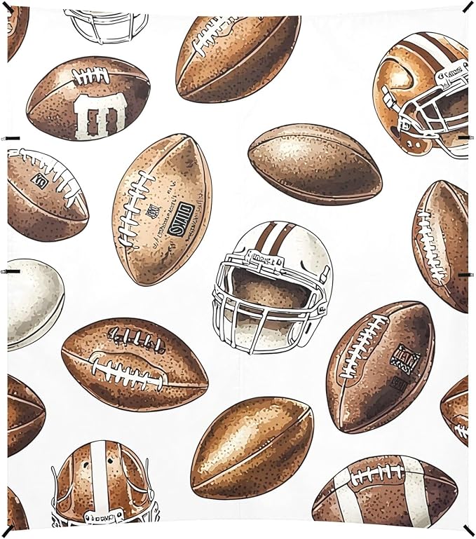 Football Brown Helmet Tile Pattern Camping Sun Shelter Beach Tent Portable Beach Sun Shade Outdoor Canopy for Camping Trips Fishing Picnic