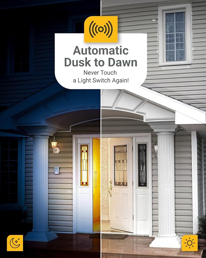 Sunco 10 Pack Dusk to Dawn LED Outdoor Light Bulb B11 Edison Filament Candelabra Bulbs for Porch Lighting 500 LM 5W (40W Equivalent) 4000K Cool White E12 Base Photocell Sensor UL