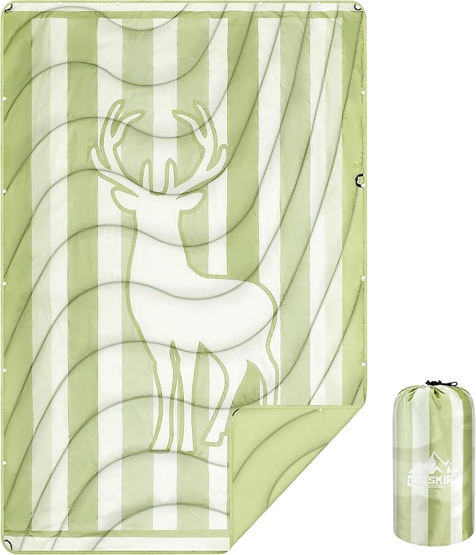 OUTSKIRT Packable Camping Blanket Outdoor Puffer Camping Blankets for Cold Weather Lightweight &amp Wearable Camping Quilt Ideal for Traveling Hiking Festival &amp Outdoor Adventures Deer