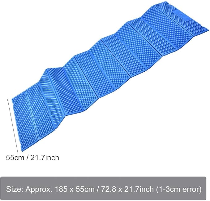 Restokki Foldable Sleeping pad Outdoor Foam Sleeping pad Camping Folding Beach Tent Sleeping Pad Waterproof Camping Mattress Sleeping pad Sleeping mat (Blue)