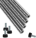 34 NSF Chrome Wire Shelf Post 1 Inch Metal Pole Foot Included for Wire Shelf Rack Poles and Parts (4 Pack)