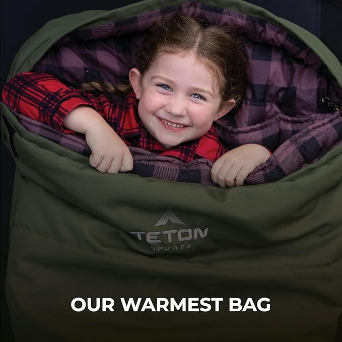 TETON Sports Deer Hunter Sleeping Bag Warm and Comfortable Camping Sleeping Bag Teton Tough Canvas Shell for Camping Hunting and Cold Weather
