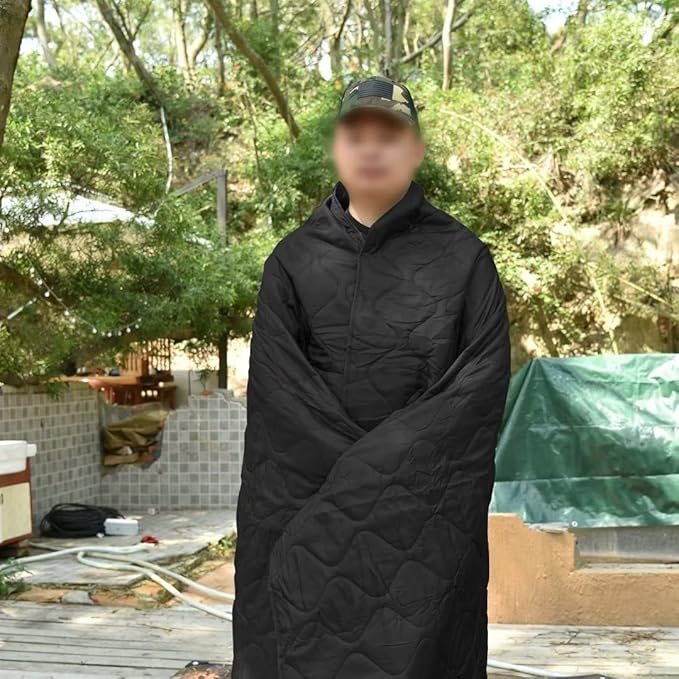 LOOGU Camo Blanket Waterproof Insulation Poncho Liner for Outdoor Camping Hiking Hunting Survival Backpacking Picnicking