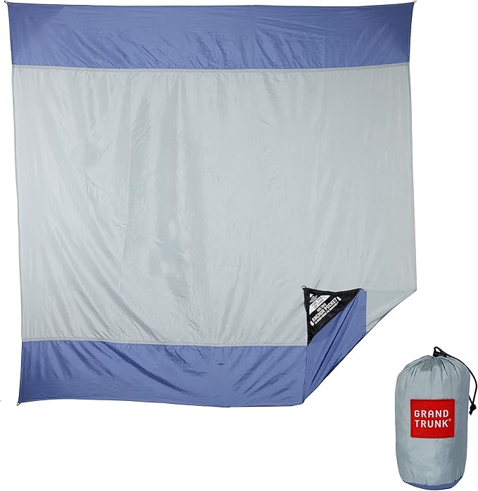 Grand Trunk Parasheet Beach Blanket or Picnic Blanket with Patented Sand Anchor Pockets Stake Loops and Attached Stuff Sack | Best Beach Blanket for Outdoors