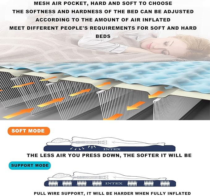 Inflatable Mattress Outdoor Portable Lazy Double Inflatable Leisure Air Cushion Suitable for Outdoor Camping Camping Family
