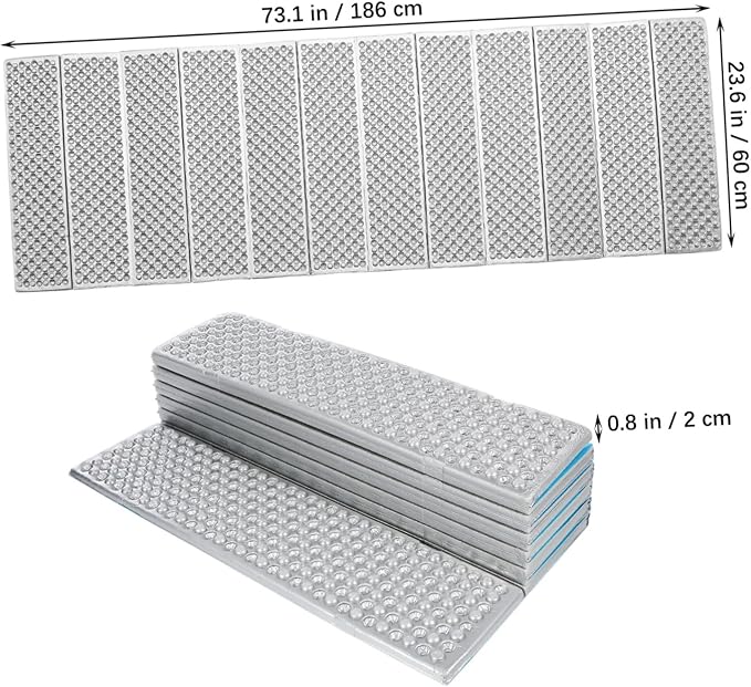 Folding Camping Mat Egg Crate Sleeping Pad Waterproof Foam 186x60cm Portable Insulated Thermal Pad for Outdoor Backpacking and Camping