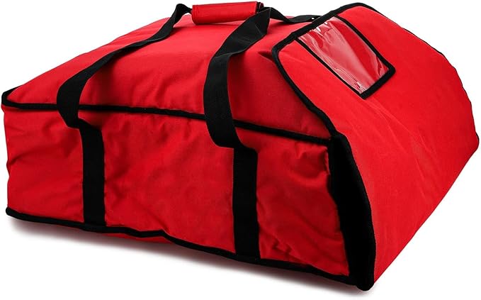 DEAYOU Large Pizza Bag Insulated Pizza and Food Delivery Bag Professional Thermal Pizza Warmer Bag Hot Pizza Carriers for Transport Moisture Free Heavy Duty 22 x 22 x 8 Red