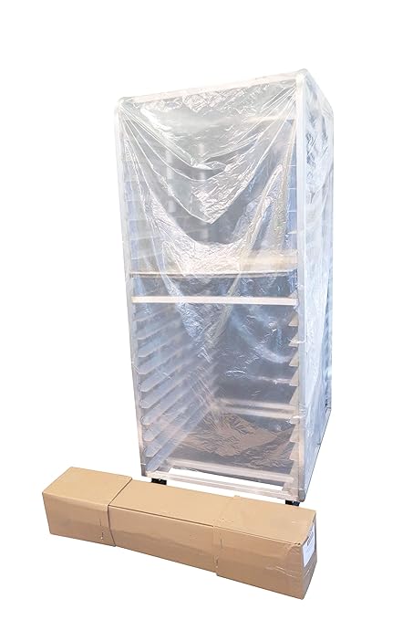 Double Disposable Rack Covers Heavy Duty Bun Rack &amp Food Cover 41” X 30” X 77” for Industrial &amp Commercial Use 150 Bags Per Roll