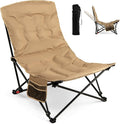 Goplus Portable Folding Camping Chair 4-Position Padded Outdoor Chair with 500 LBS Support Side Pocket and Carry Bag Outside Camp Chair for Sports Fishing and Garden (1)