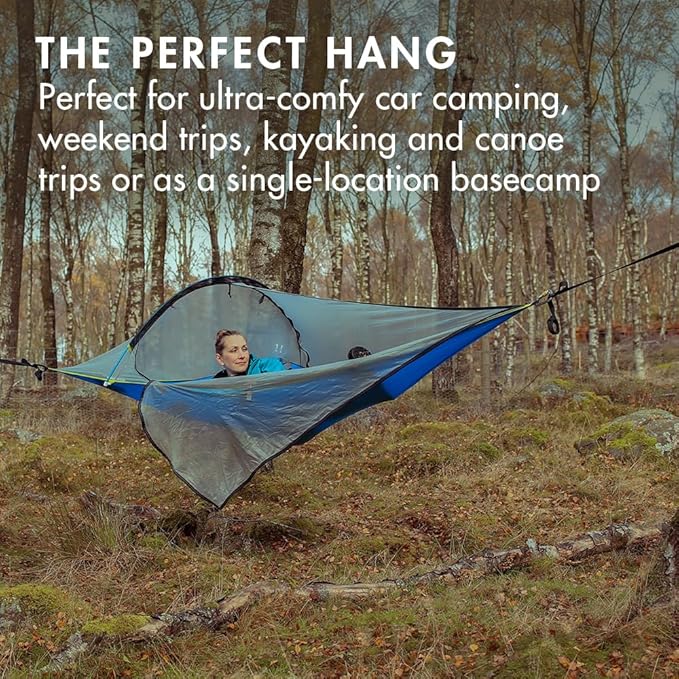 Tentsile UNA V3 Solo Tree Tent Hammock 1-Person Capacity Anti-Roll System Ratchet and Straps Included Portable Tree House Shelter Designed in The UK