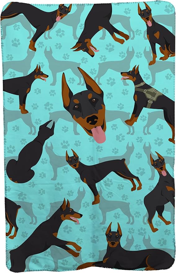 Caroline's Treasures MLM1021TBLT Doberman Pinscher Soft Travel Blanket with Bag Airplane Blanket Indoor Outdoor Camping Blanket for Traveling Picnics Beach Trips Concerts