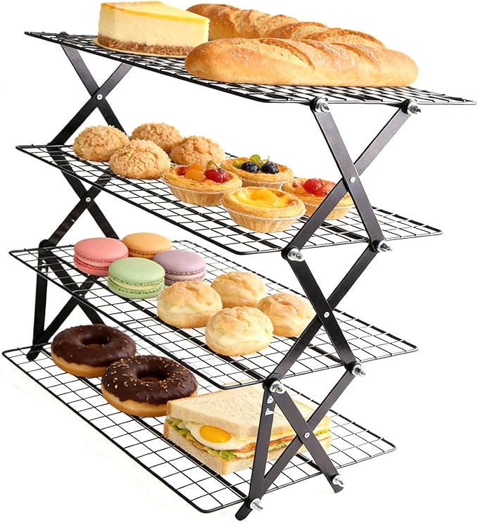 Pliable Refrigerating Rack Collapsing Plan for Compact Storage Permanent Metal Strong Not Stick Coating Easy Neat Not Stick Rack