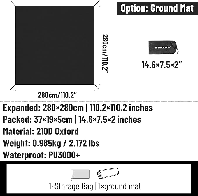 Blackdog Camping Canopy Tent - Quick Easy Set up Instant Pop up Tents for Camping 4-6 Person UV Resistant Sun Shelter for Sporting Events Family Camping Trip Outdoor Activities