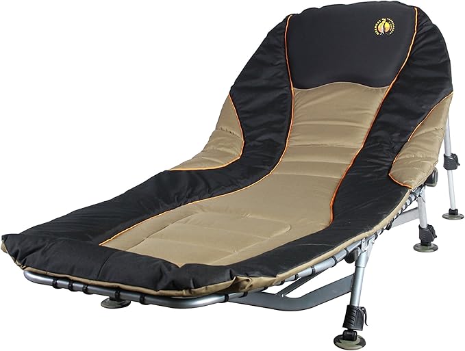Bushtec Camping Cot &amp Lounger – Adjustable Outdoor Bed with Spacious Padded Comfort Easy to Fold UV/Fire Resistant 83in x 31in