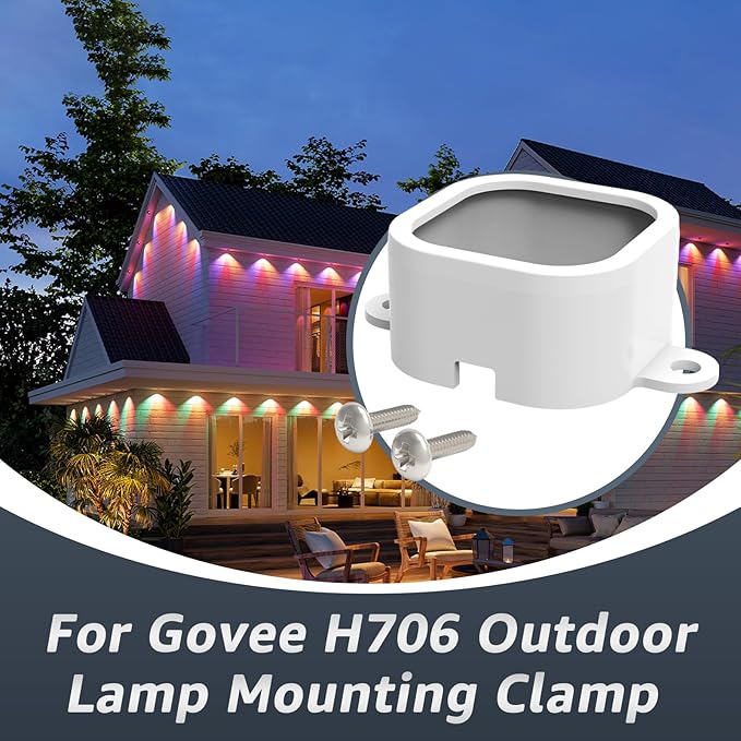 90 PCS Mounting Brackets Compatible with Govee Outdoor Lights Pro H706A H706B Light Clips for Govee Pro Outdoor Lights 150FT Fully Enclosed Mounting Bracket Replaces 3M Adhesive
