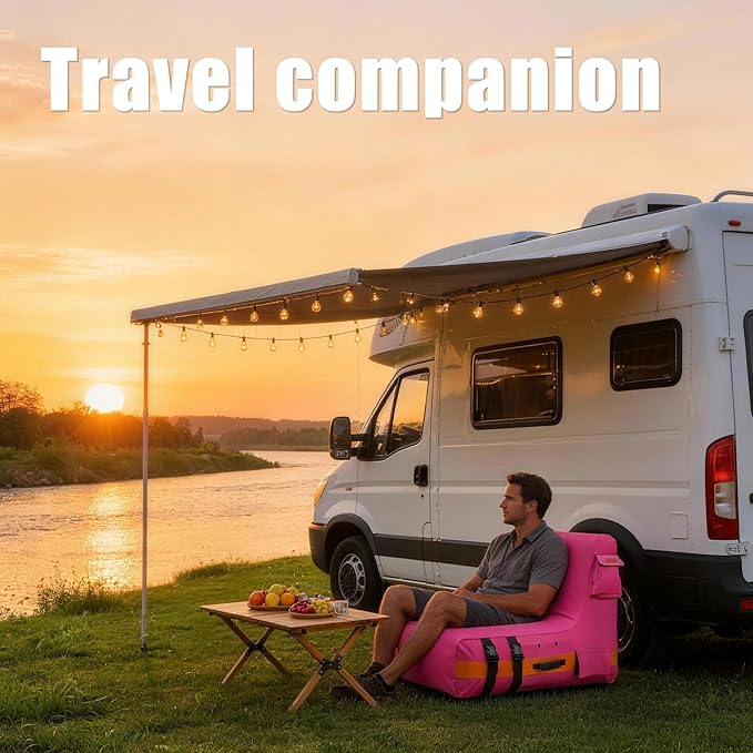 Inflatable Couch Air Sofa: Portable Outdoor Inflatable Sofa with Built-in Electric Pump - Air Lounger for Camping Beach Festival Travel - Ideal for Dorm Rooms Small Apartments