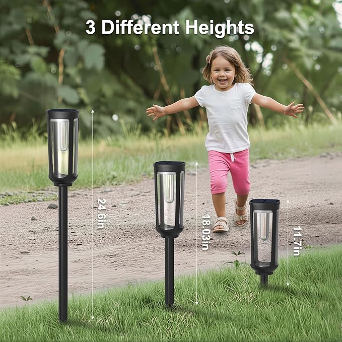 Solar Pathway Lights Outdoor6 Pack Cool Garden Lights Solar Powered Waterproof IP65Auto On/Off Outdoor Light for Lawn Patio Walkway Driveway Decor Landscape Lighting
