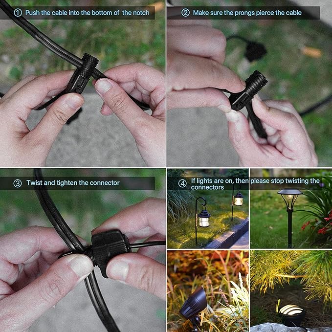 GOODSMANN Low Voltage Pathway Lights Landscape Lighting Outdoor Path Lights Wired LED 1W 60 Lumens 3000K Aluminum Housing Walkway Driveway Light with Stake Connector