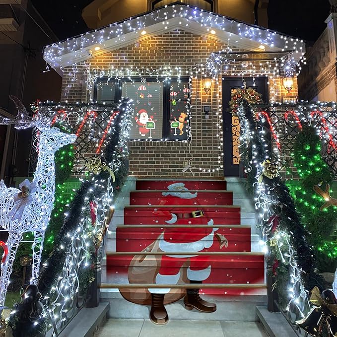YEGUO 66ft 800 LED Icicle Lights Outdoor Waterproof 160 Drops Icicle Christmas Light Connectable 8 Modes White Icicle Xmas Lights with Timer Memory