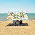ALAZA Cartoon Frog Cute Animal Beach Tent Sun Shelter UPF50+ Protection Beach Shade Canopy w/ 4 Sandbags for Outdoor Camping Fishing Backyard Fun Picnic 10x9 ft
