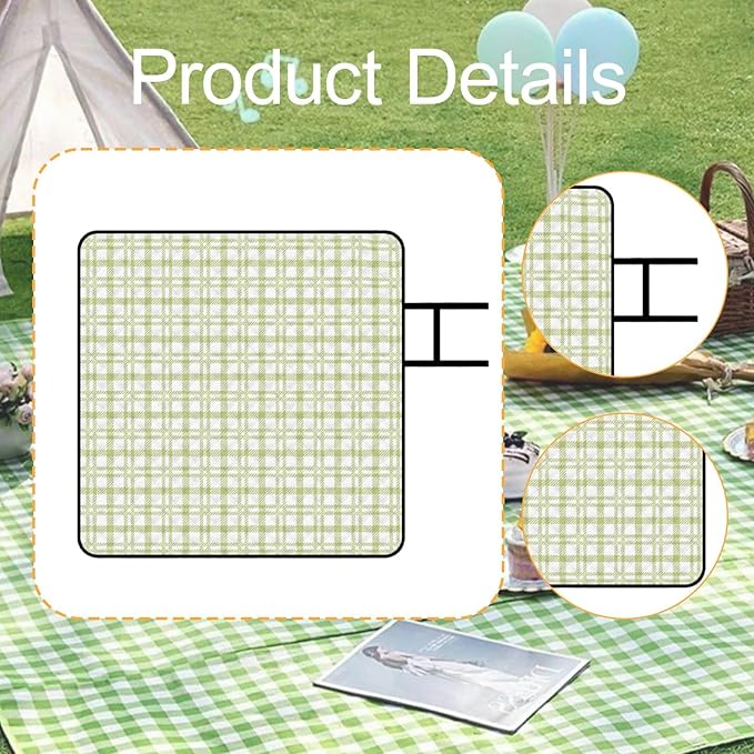 Outdoor Blanket 78.74inchx78.74inch Beach Mat Waterproof for Travel